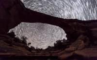 Breathtaking Night Sky Above Natural Arch in Canyonlands National Park