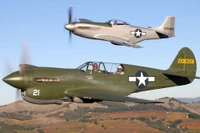 Fondo de pantalla de Curtiss P-40 Warhawk y P-51 Mustang