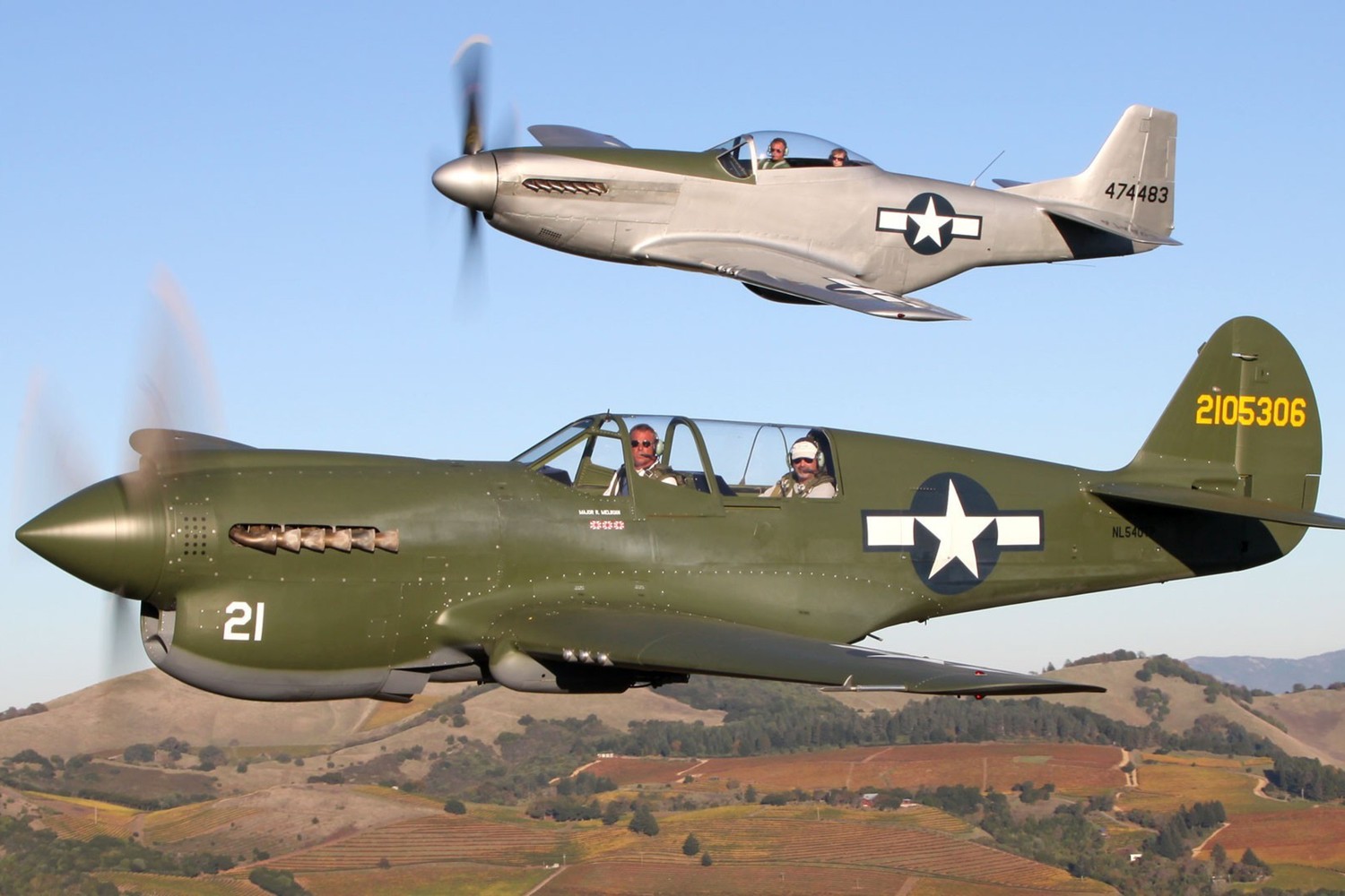 Curtiss P-40 Warhawk and P-51 Mustang Wallpaper