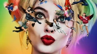 Fond d'écran Harley Quinn : Art vibrant de Margot Robbie