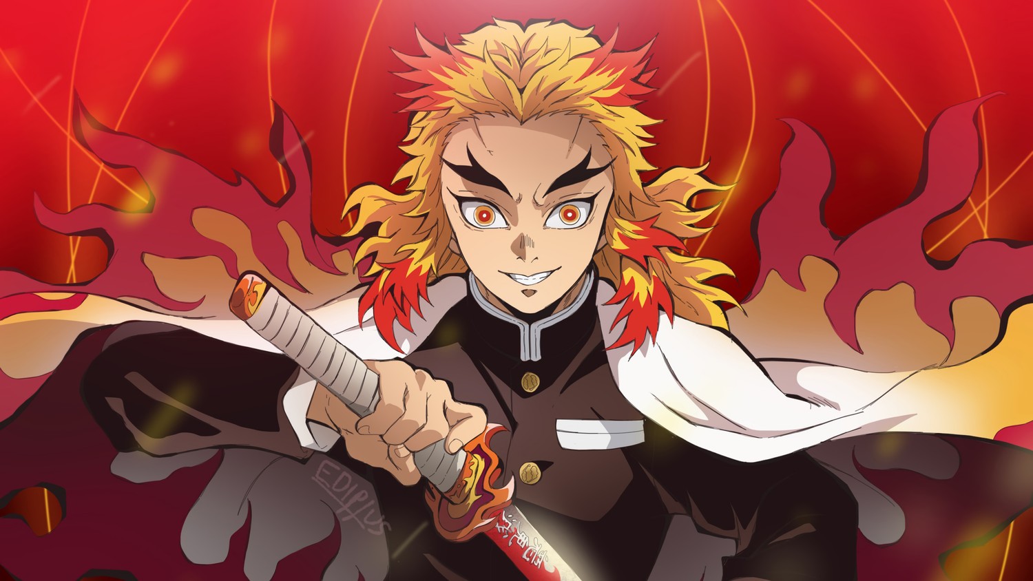 Stunning Kyojuro Rengoku Wallpaper for Fans of Demon Slayer