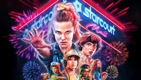 Fondo de pantalla de Stranger Things: luces de neón y fuegos artificiales