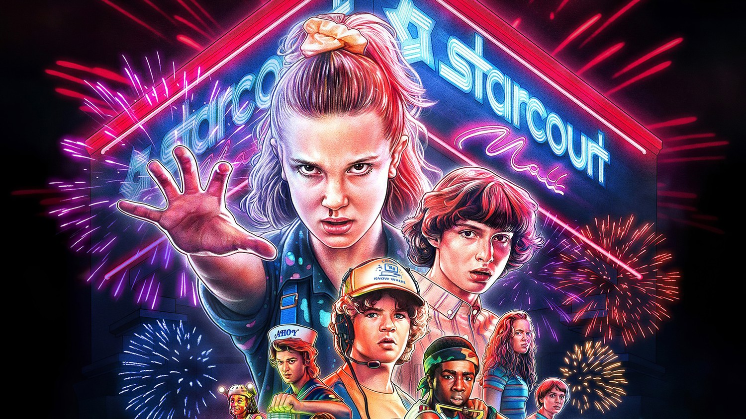 Stranger Things Wallpaper: Neon Lights & Fireworks