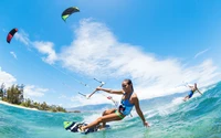 Vivez l'Excitation du Kitesurf avec Notre Fond d'Écran Vibrant