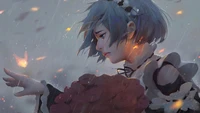 Hermoso fondo de pantalla de Rem - Arte de Re:Zero