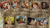 Explore the Iconic One Piece Wanted Posters Wallpaper