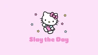 Slay the Day con Fondo de Pantalla Hello Kitty