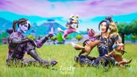 Fondo de pantalla impresionante de Fortnite: ¡Dark Bomber y amigos!