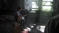 The Last of Us Parte 2: Fondo de pantalla de Ellie tocando la guitarra