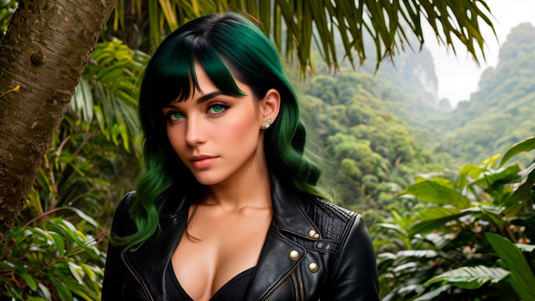 Download Gorgeous 4K Wallpaper of a Surreal Woman with Green Eyes