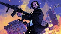 Fond d'Écran John Wick : Art d'Action Épique pour Votre Appareil