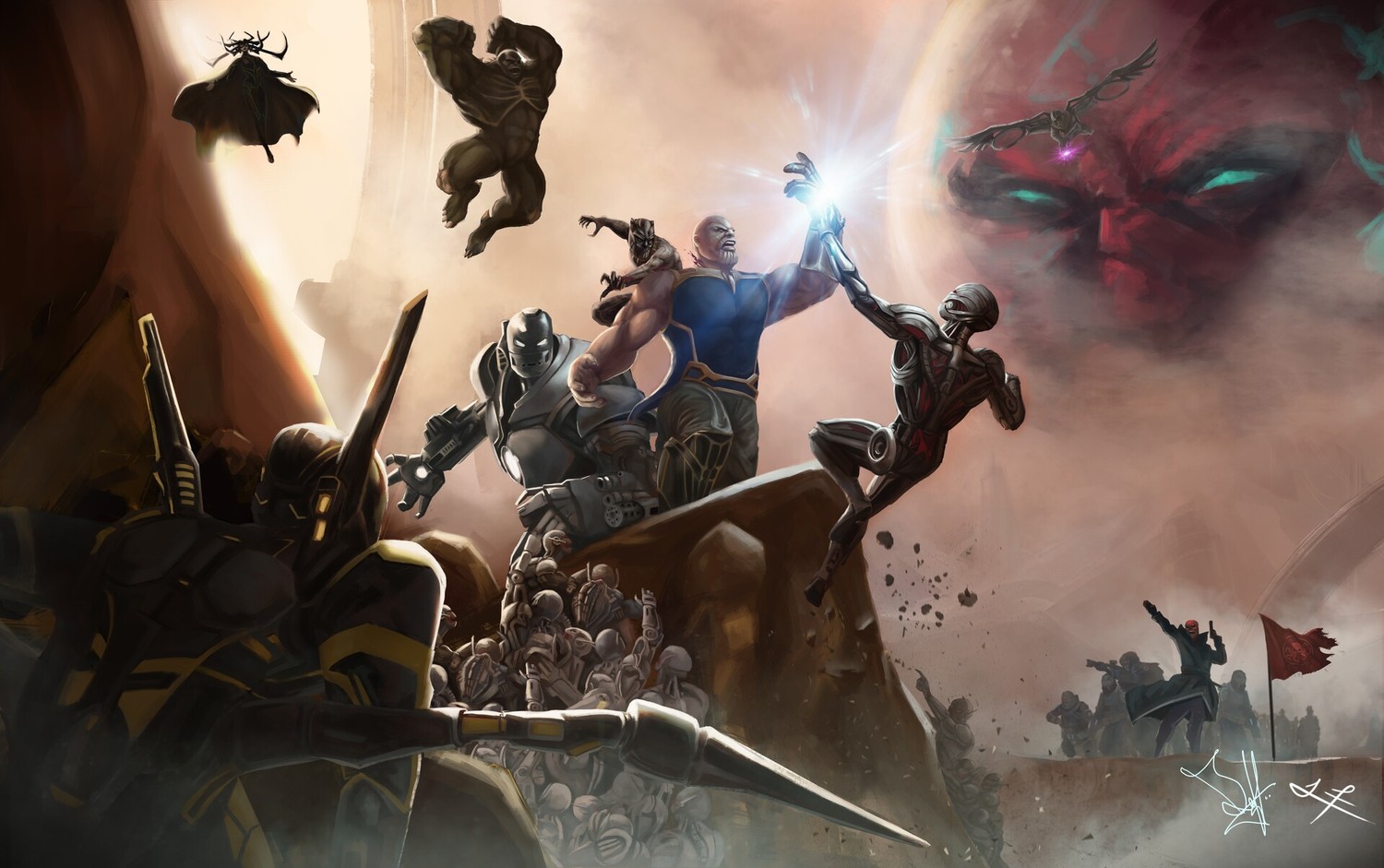 Download Stunning Thanos and Avengers Artwork