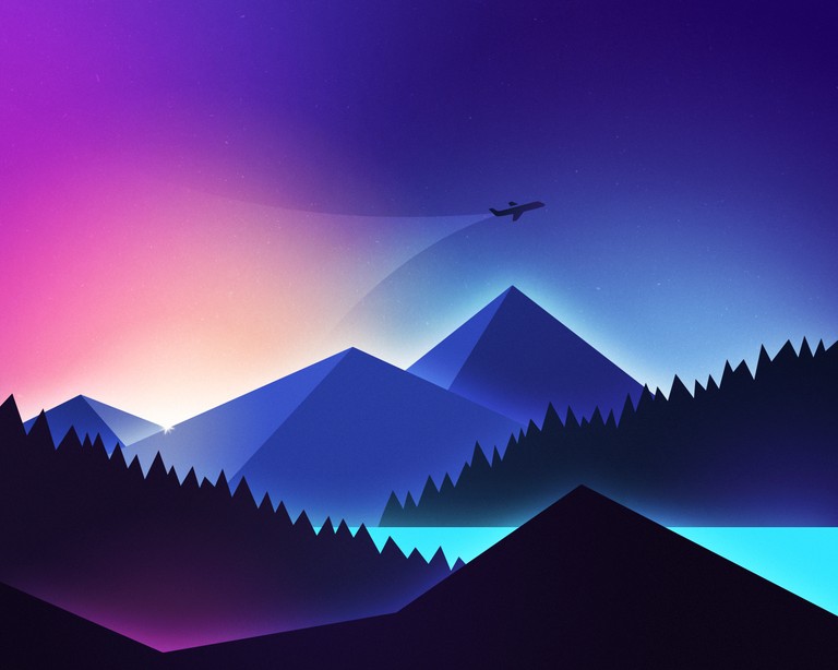 Download Our Vibrant Mountain Sunset Wallpaper