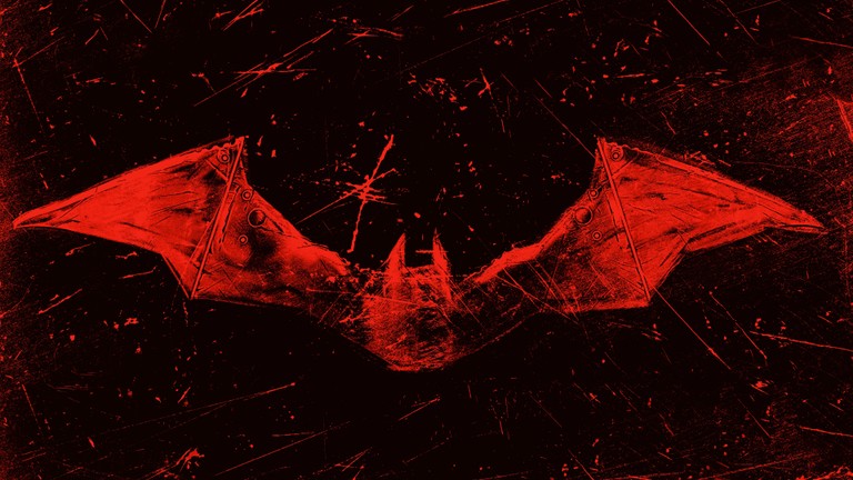 The Batman 2022 Wallpaper - Vibrant Red Bat Logo