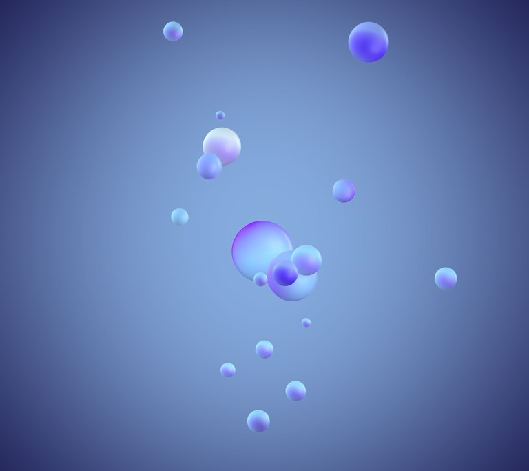 Beautiful Blue and Violet Bubble Wallpaper