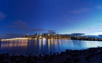 Hermosa Vista Nocturna de Vancouver