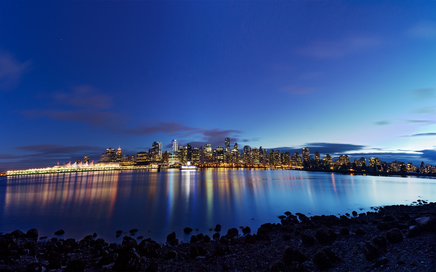 Beautiful Vancouver City View at Night