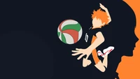 Fond d'Écran Minimaliste 4K de Shoyo Hinata pour les Fans de Haikyuu