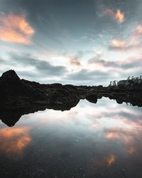 Vivez la sérénité de la nature avec ce fond d'écran de réflexion