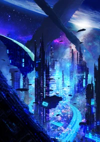 Explore the Futuristic Cyberpunk Metropolis Wallpaper