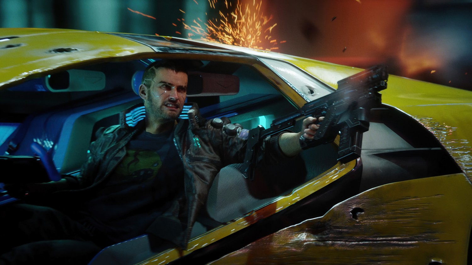 Cyberpunk 2077 Wallpaper with V and Futuristic Car