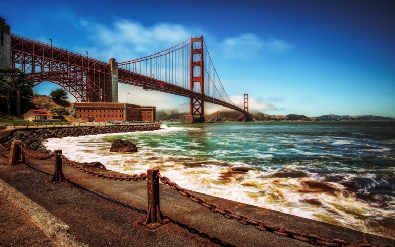 Golden Gate Bridge Overlooking the Serene Coast