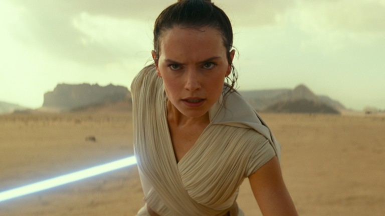 Stunning Rey Lightsaber Wallpaper from Star Wars: The Rise of Skywalker