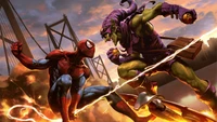 Spider-Man contra Green Goblin: Fondo de pantalla de batalla épica