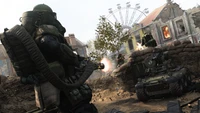 Fondo de pantalla de Call of Duty: Modern Warfare con Minigun