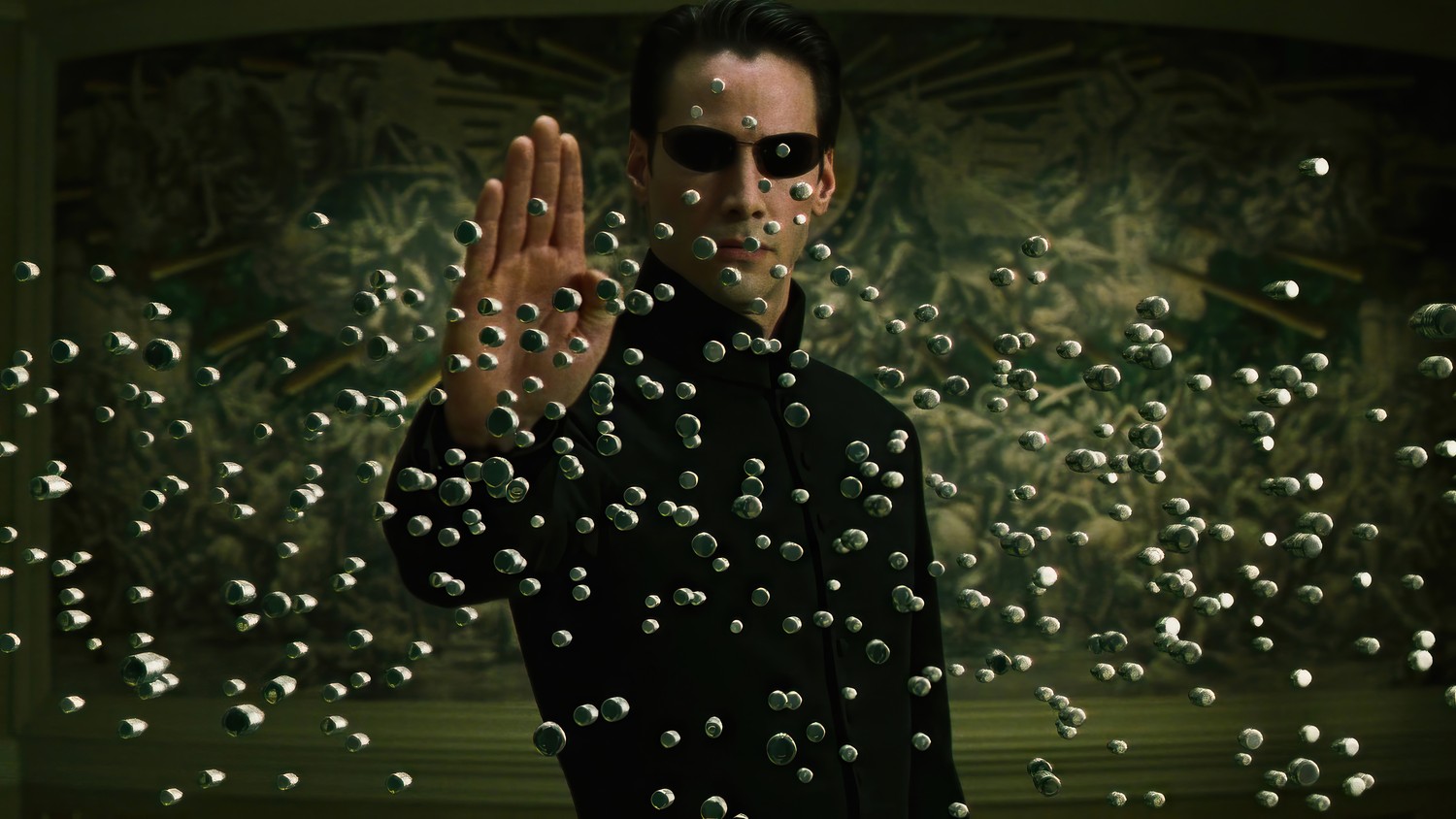 The Matrix: Stopping Bullets with Neo Wallpaper