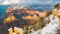 Explora la majestuosa vista invernal del Parque Nacional del Gran Cañón