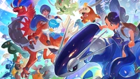 Explore Pokémon Scarlet and Violet Wallpaper Featuring Koraidon and Miraidon