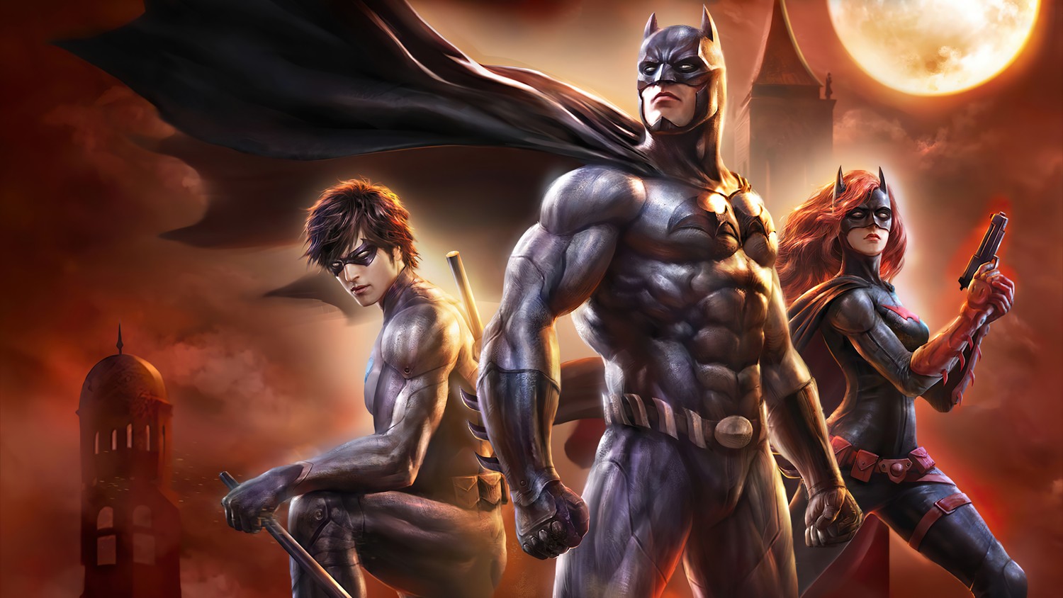 Download Stunning Batman, Nightwing, and Batwoman Wallpaper