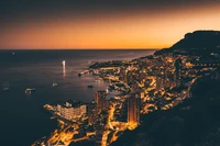 Magnifique panorama de Monte Carlo au coucher du soleil