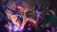 Fond d'écran de Morgana et Caitlyn de League of Legends