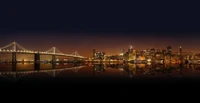 Fondo de pantalla de 5K del Puente de la Bahía de San Francisco-Oakland de Noche