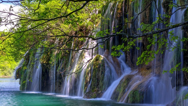 Breathtaking Waterfall at Plitvice National Park