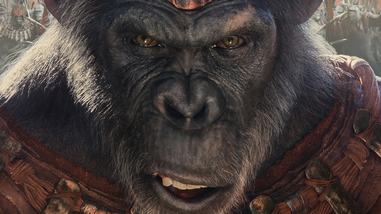 Kingdom of the Planet of the Apes Wallpaper Featuring Proximus Caesar