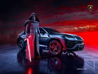 Descargar fondo de pantalla en 4K de Kylo Ren y Lamborghini Urus