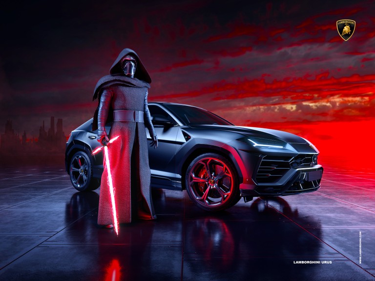 Download Kylo Ren and Lamborghini Urus 4K Wallpaper