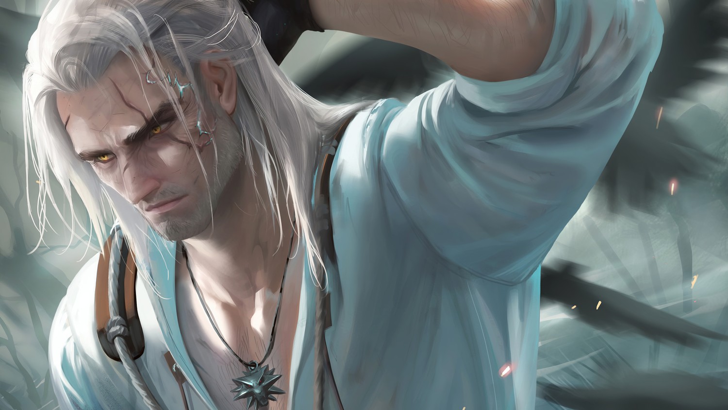 Epic Geralt of Rivia Wallpaper from The Witcher 3: Wild Hunt