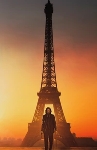 Magnifique Fond d'Écran de John Wick Chapitre 4 avec la Tour Eiffel