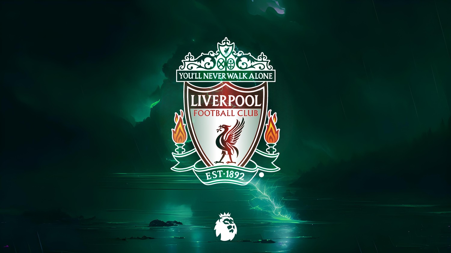 Liverpool FC Logo on Stunning Green Background