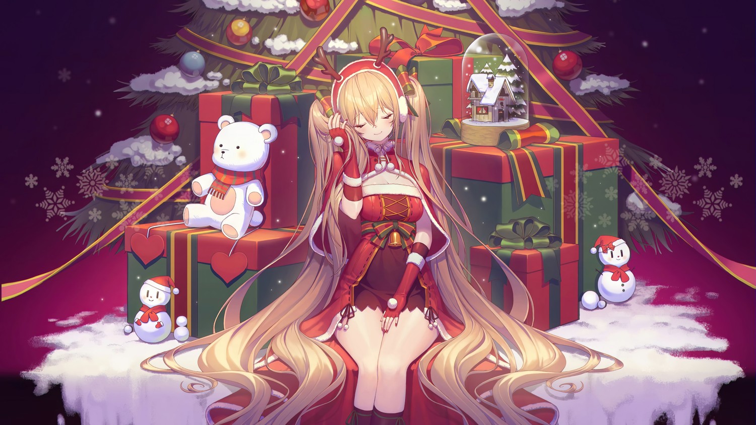 Stunning Anime Christmas Wallpaper Featuring a Festive Scene