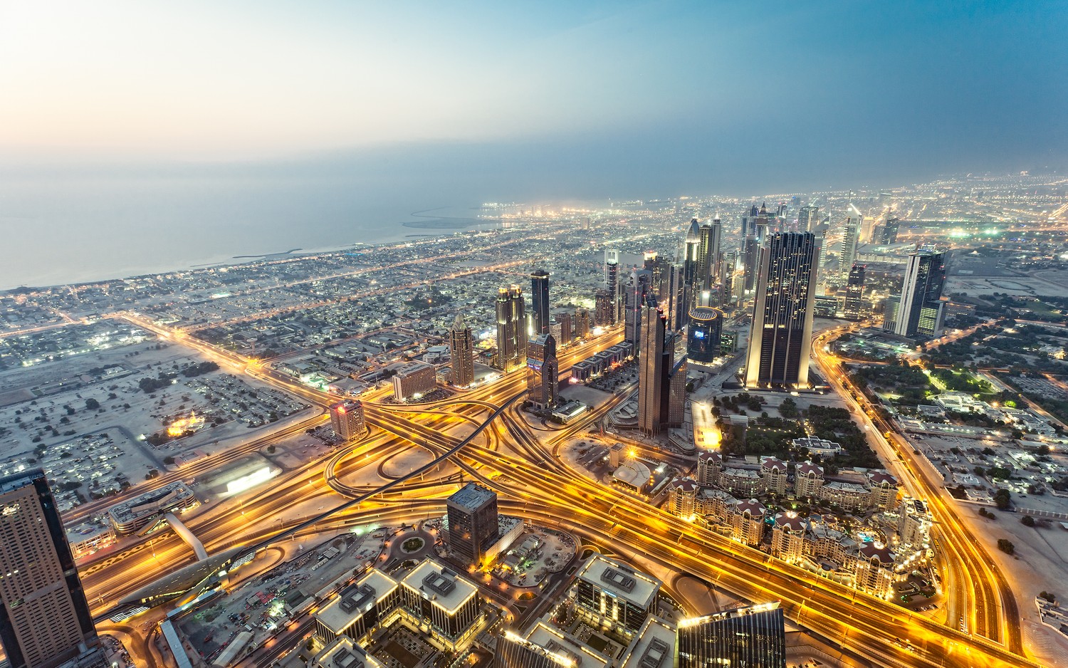 Beautiful Aerial View of Dubai Cityscape