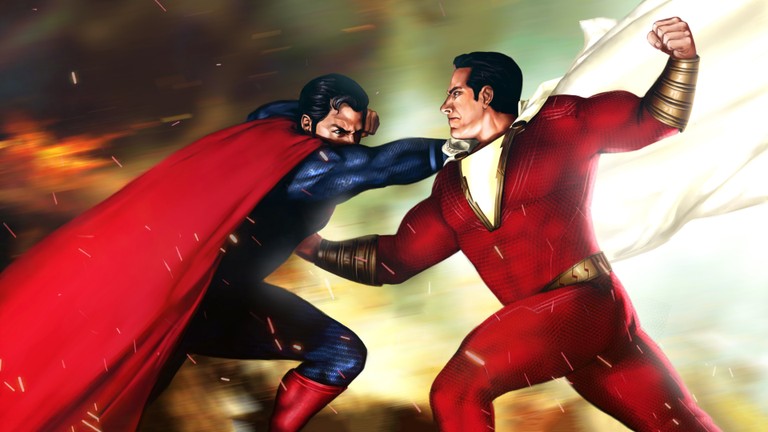 Superman vs. Shazam: Epic Comic Book Clash Wallpaper