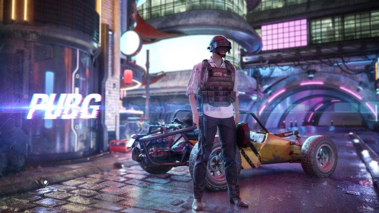 High-Quality PUBG Cyberpunk Wallpaper