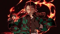 Stunning Tanjiro Kamado Wallpaper from Demon Slayer