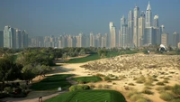 Explore the Breathtaking Golf Course Overlooking the City Skyline