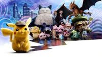 Detective Pikachu Wallpaper Featuring Iconic Characters